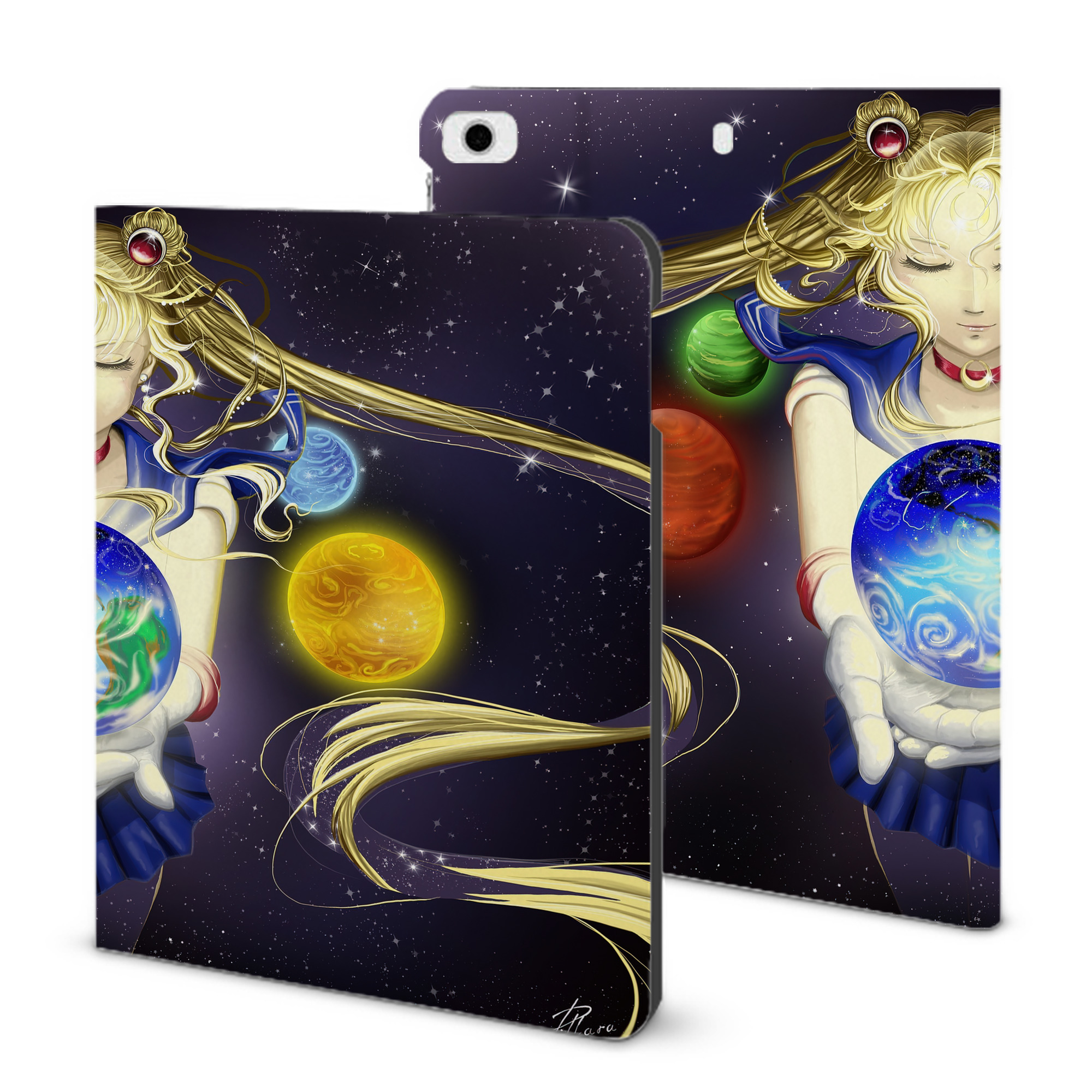 （画像用） 美少女戦士セーラームーン Sailor Moon IPad ケース ブック型 PUレザー TPU 耐衝撃 軽量 薄型 ペン収納なし 全面保護 IPad 各モデル対応